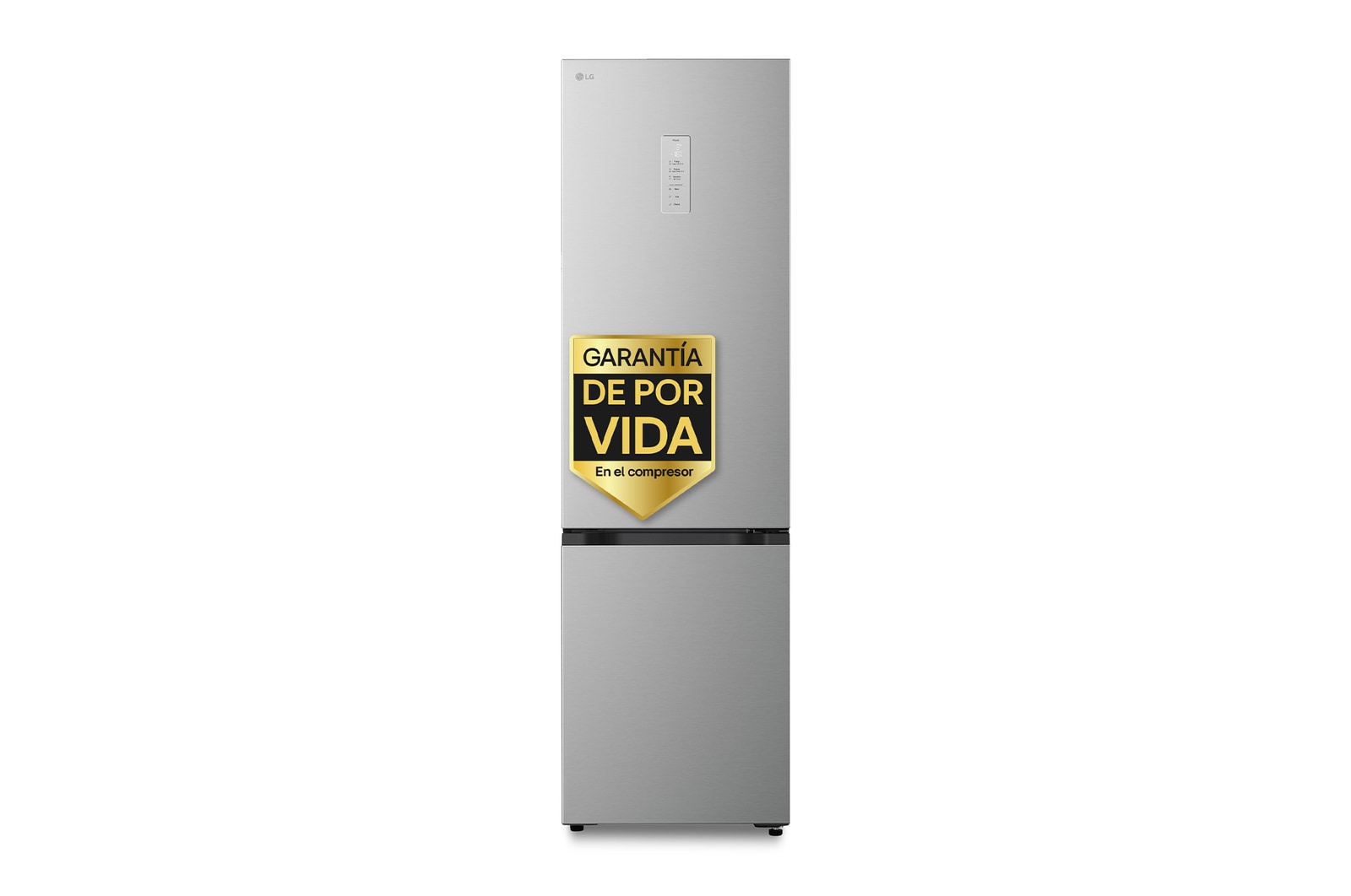 Vista frontal de Frigorífico Combi | LG GBBS313CPY DoorCooling+, 1,86m, capacidad de 333l, Serie 300, Clasificación C, Inox antihuellas GBBS313CPY